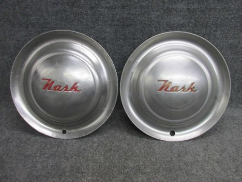 1952 1953 1954 1955 nash 15&#034; steel hub caps (set of 2) 1950s nash