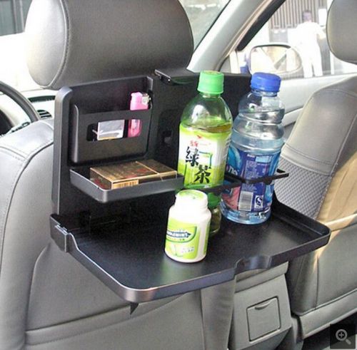 Portable car seat tray mount meal desk car stand rear seat beverage rack+ship