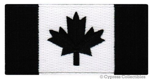 Canada flag embroidered patch maple leaf canadian biker iron-on black version