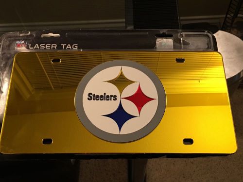 Pittsburgh steelers nfl gold mirror laser license plate, barely used