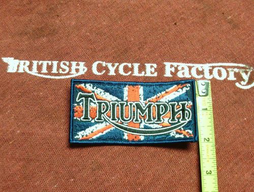 Triumph motorcycle patch over union jack 4&#034;