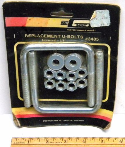 Mr gasket #3485 replacement 3 1/4&#034; x 3 1/4&#034; u-bolts 3/8&#034; set 2 w/washers &amp; nuts