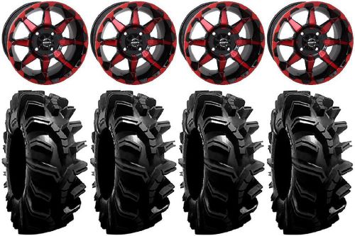 STI HD6 14" Wheels Red/Black 32" BogMax Tires Yamaha Grizzly Rhino, US $1,204.72, image 1