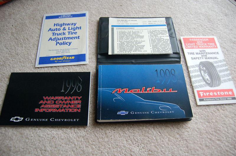 1998 chevy malibu owners manual & case with original window sticker