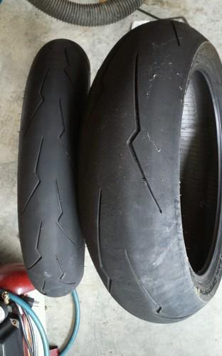 Pirelli diablo supercorsa motorcycle tires set.   180/55 and a 120/70 