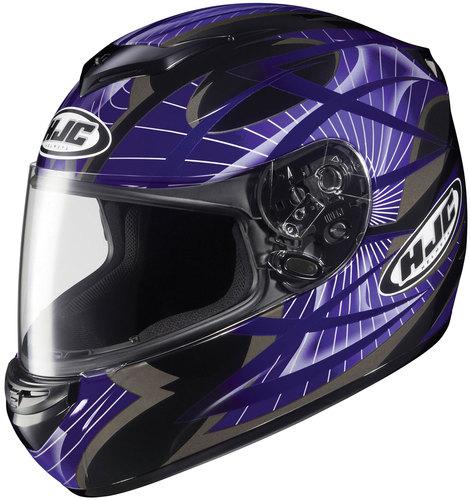 Hjc cs-r2 storm black/purple full-face motorcycle helmet size xlarge