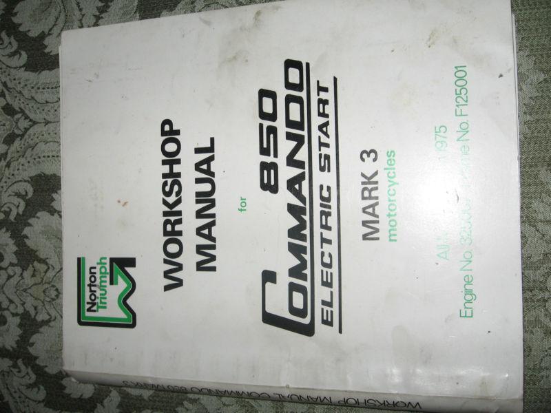 Norton 850 commando electric start mark 3 factory shop manual