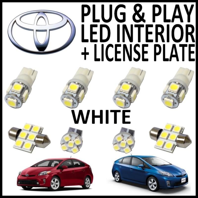 8x green led lights interior package kit for 2004-2013 toyota prius tp1g