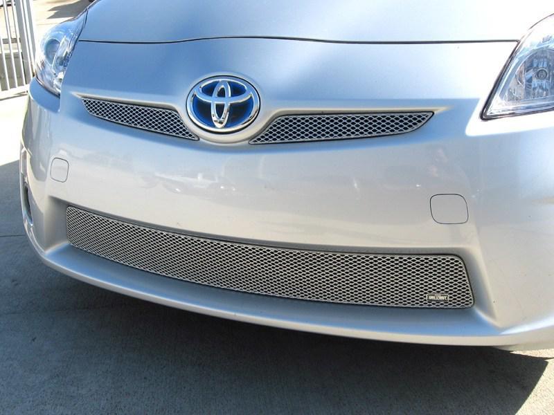 2010-2011 toyota prius grillcraft upper & lower silver 3pc grille set mx grills