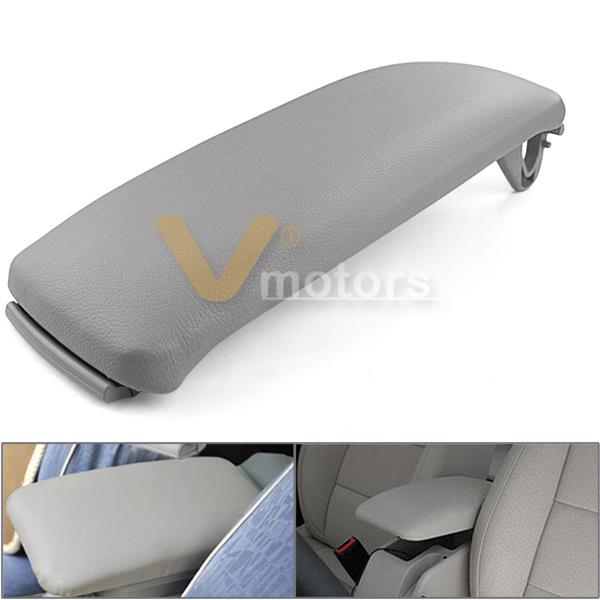 Gray leatherette center hall console armrest cover lid latch for audi a6 00-06