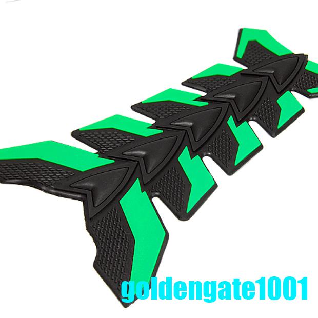 Motorcycle black green gas cap tank decal  protection pad rubber sticker cover