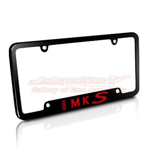Lincoln red mks black metal license plate frame, 5 years warranty + gift