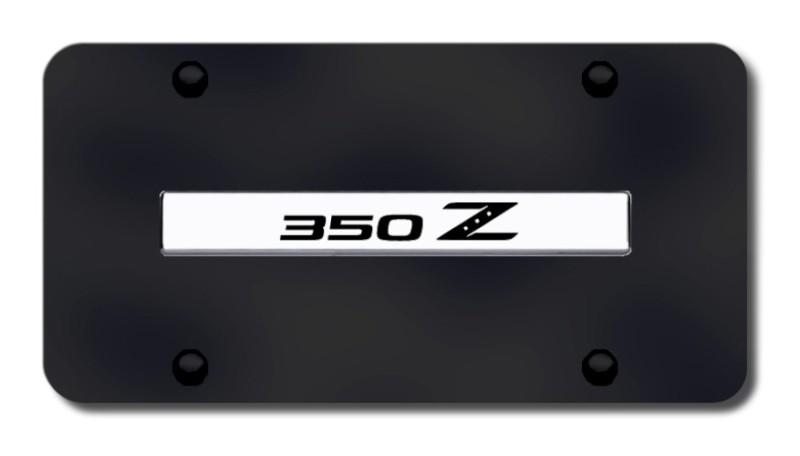 Nissan 350z name chrome on black license plate made in usa genuine