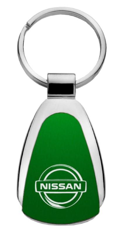 Nissan green teardrop keychain / key fob engraved in usa genuine