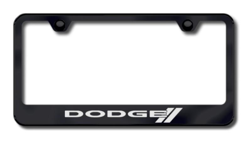 Chrysler dodge stripes laser etched license plate frame-black made in usa genui