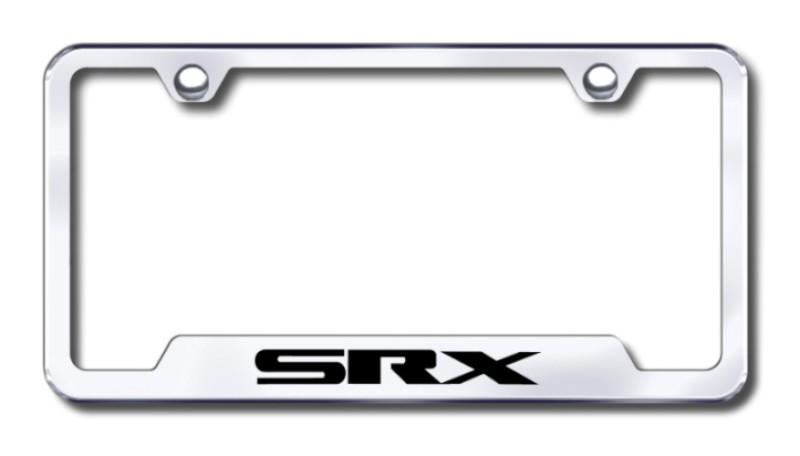 Cadillac srx  engraved chrome cut-out license plate frame made in usa genuine