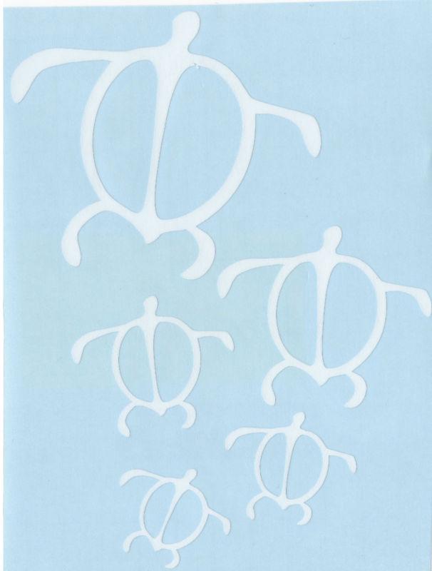 Turtles petroglyphs white vinyl sticker car truck boat decal hawaiian honu s047