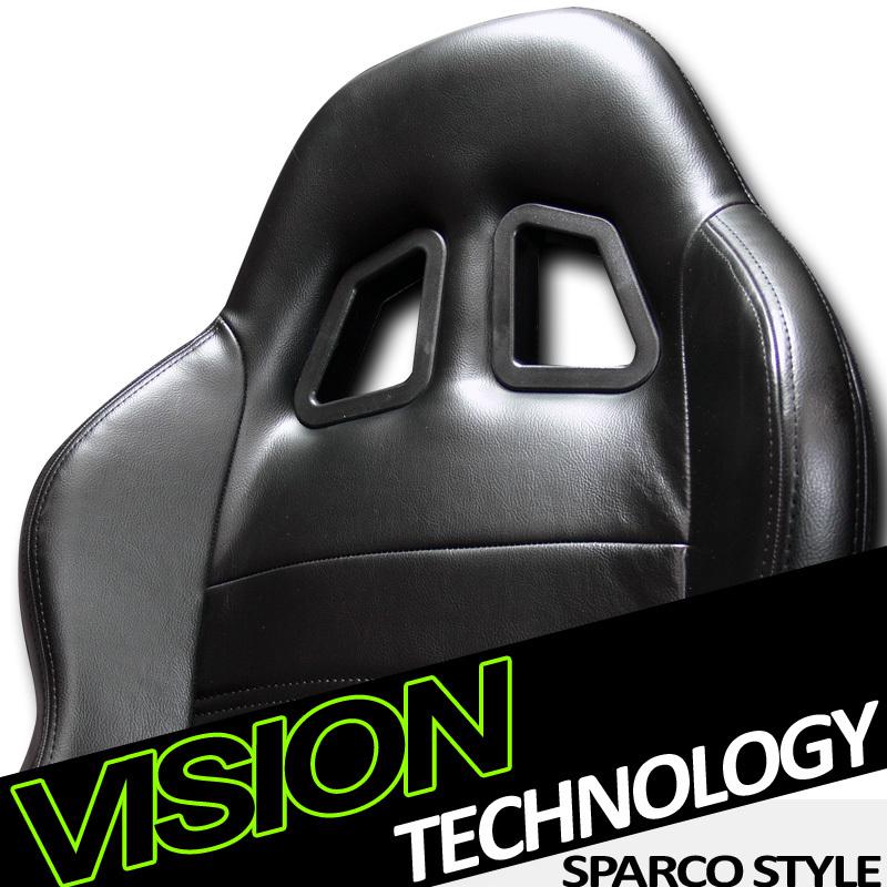 Latest design 1pc sp style v2 jdm blk pvc leather racing bucket seat+sliders 23