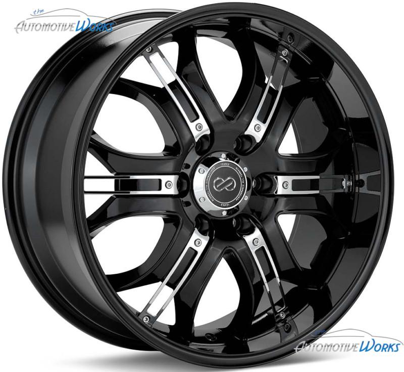 18x8.5 enkei grab 6 6x139.7 6x5.5 +10mm black chrome rims wheels inch 18"