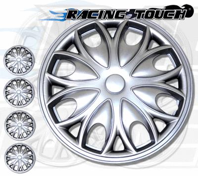 4pcs set 15" inches metallic silver hubcaps wheel cover rim skin hub cap #526