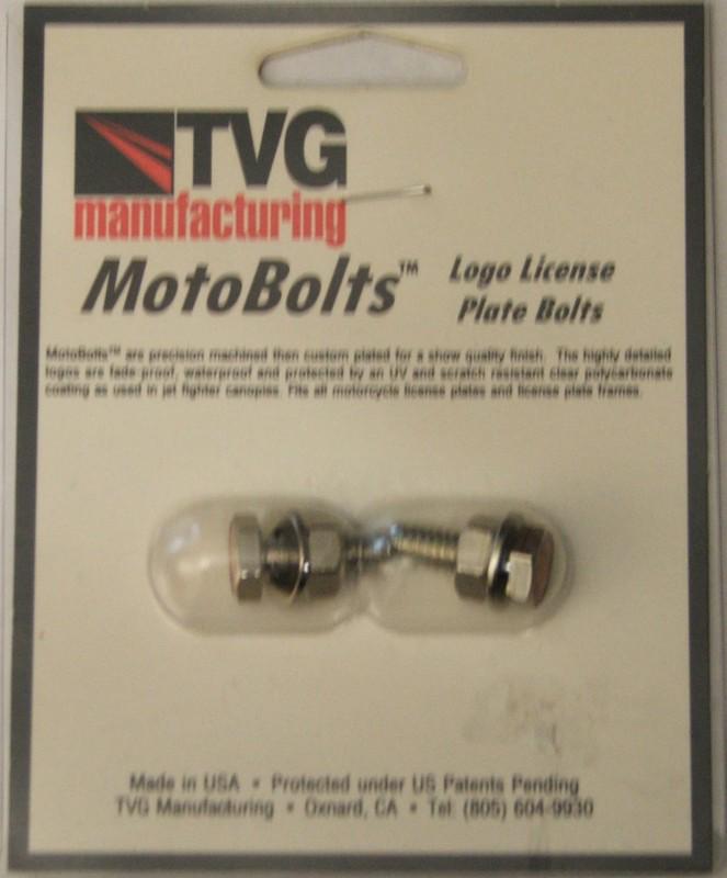 Motobolts chrome plated 'fear me' license plate bolts