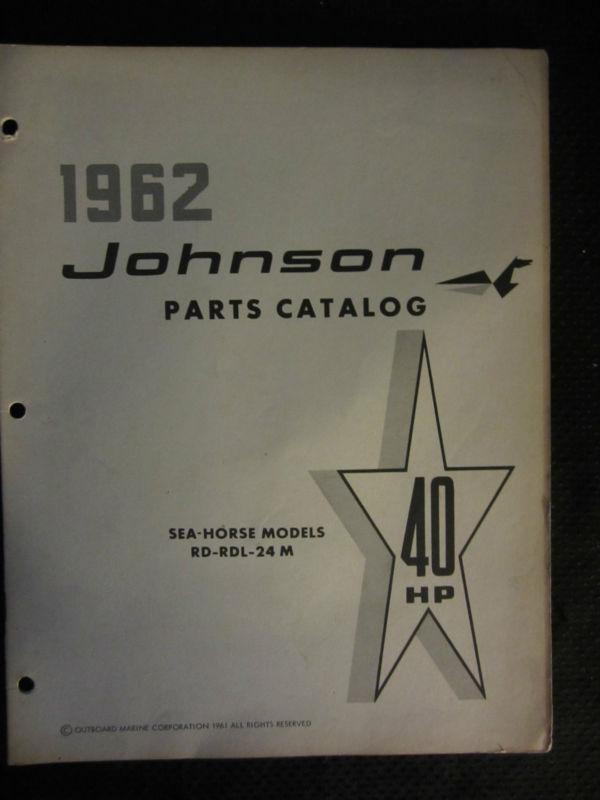 1962 johnson outboard motor 40 hp parts catalog manual sea horse rd rdl 24m