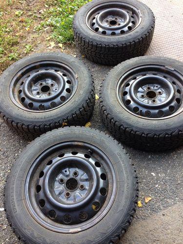 Mini cooper studded firestone winterforce tires wheels set 4 15" 195/60r15 used