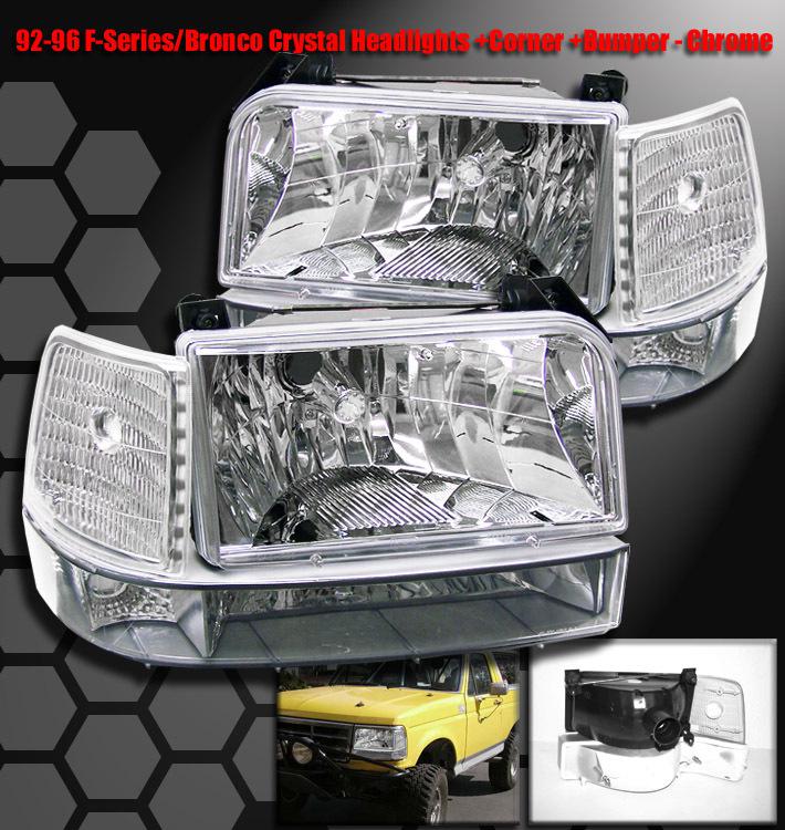 1992-1996 ford f150 f250 bronco head lights+bumper 1995