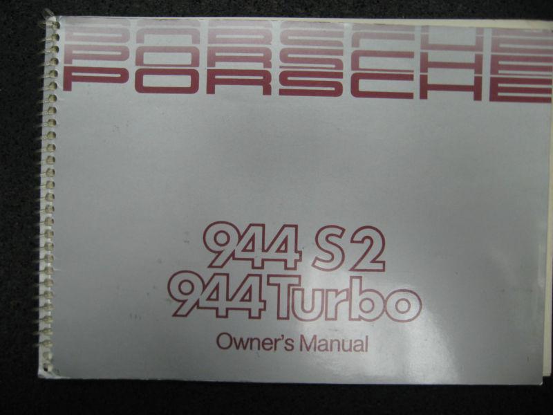 **oem porsche 944 s2/944 turbo owner's manual**wkd94402190