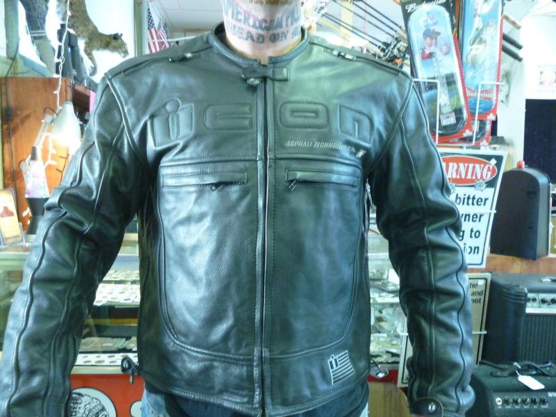 Icon motorhead leather motorcycle jacket xl