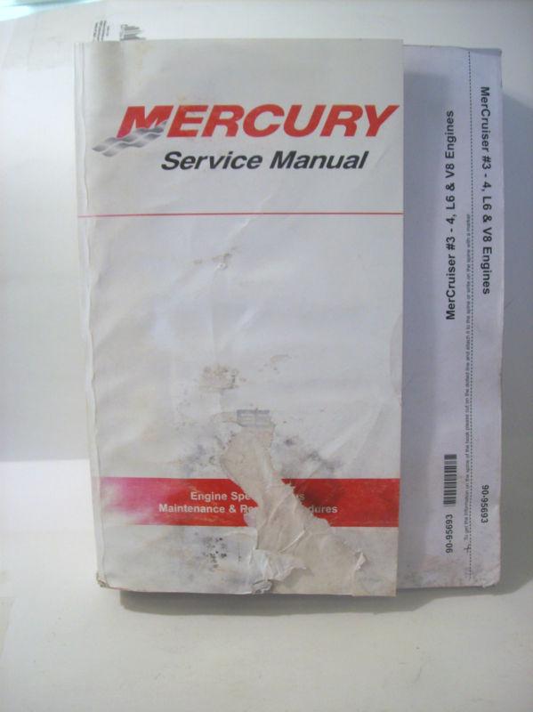 Mercury service manual engine specifications maintenance & repair  #3-4  l6&v8 