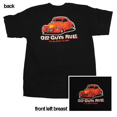 Old guys rule t-shirt cotton old guys rule street rod black men's 2xl ea