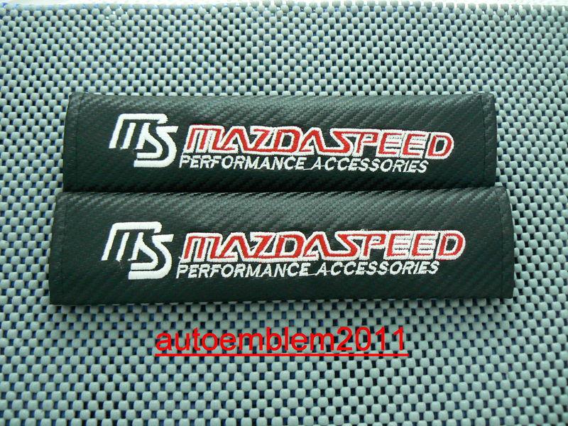 #23 mazdaspeed carbon fiber style racing seat belt shoulder pads cushion cover