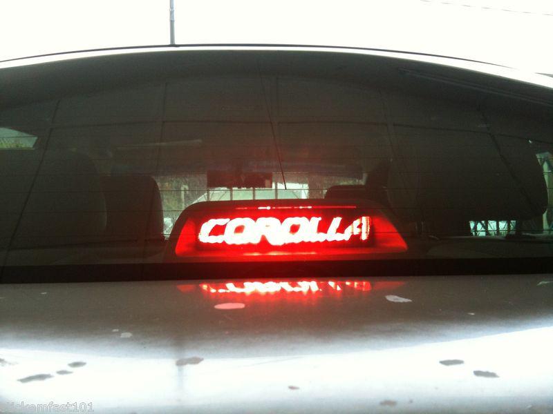 Toyota corolla 3rd brake light decal overlay 99 00 01