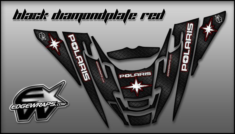 Polaris edge 02-10 rmk xc pro-x custom graphics -  black diamondplate red