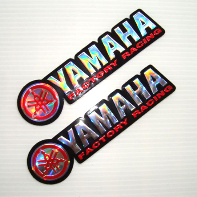 2pc. yamaha factory racing red sticker die-cut foil emboss helmet motorcross
