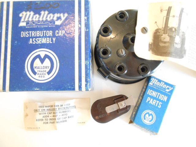 Nos mallory distributor cap 8 cyl&rotor for yl&yc dual points