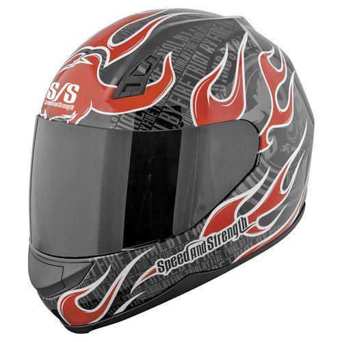 New speed and strength ss700 trial by fire motorcycle helmet red