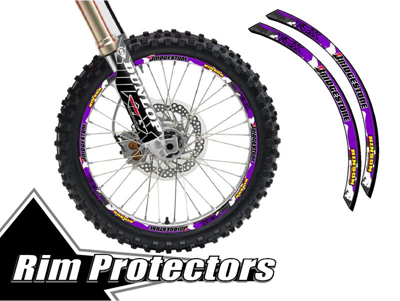 10 & 10 inch dirtbike rim protectors 10" wheel decals dirt bike tape graphics ku