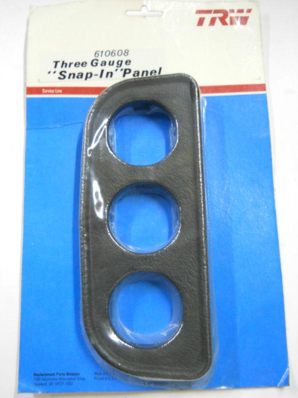 Trw service line simulated black leather "snap-in" three gauge panel