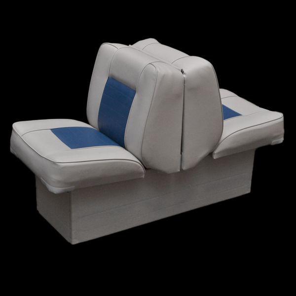 ^ boat back to back lounge seat single - two tone gray / navy 