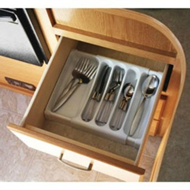 Rv cutlery tray adjustable tableware silverware tray spoons forks trailer boat 