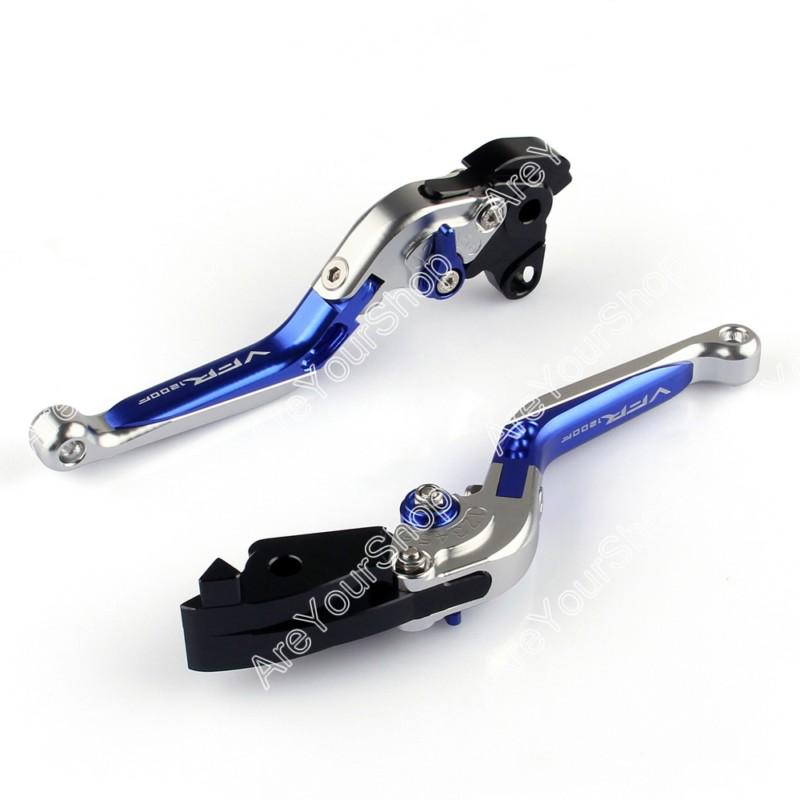 Adjustable folding extendable brake clutch levers honda vfr1200 2010-2013 blue