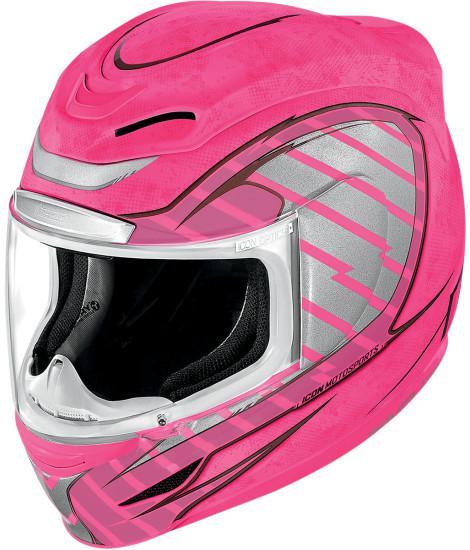 Icon airmada volare motorcycle helmet reflective hi viz pink m md medium