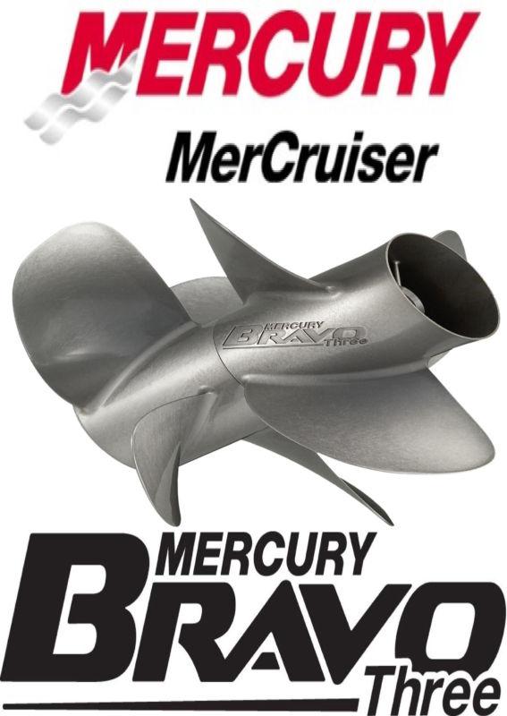 New oem mercury bravo iii propeller 48-8m8022380 15.9 x 21 lh ss 4 bl front 