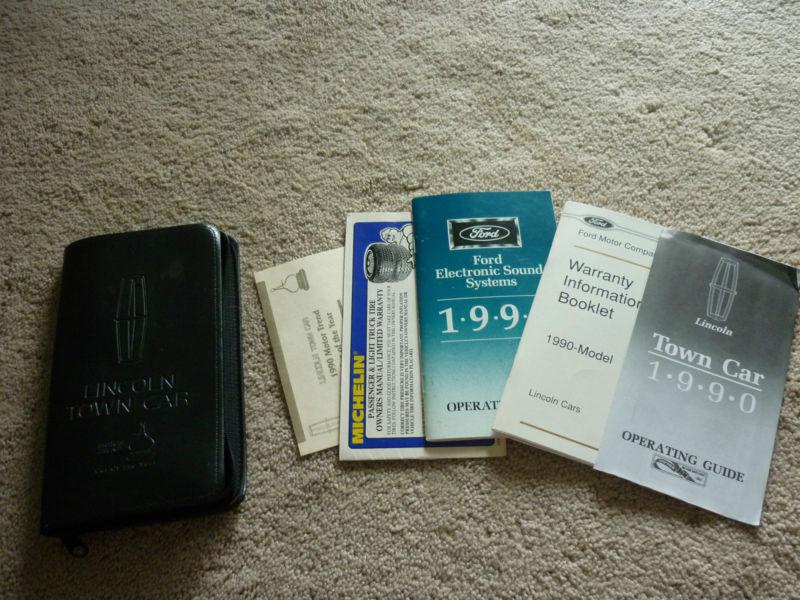 1990 lincoln town car operating guide with holder for registration insur info