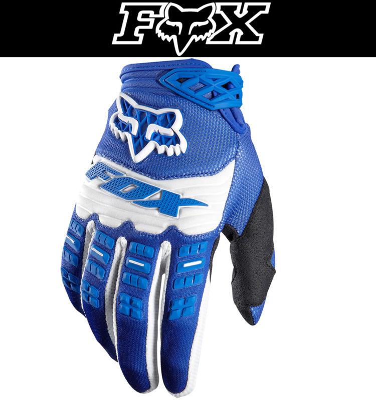 Fox racing dirtpaw blue white dirt bike gloves motocross mx atv 2014