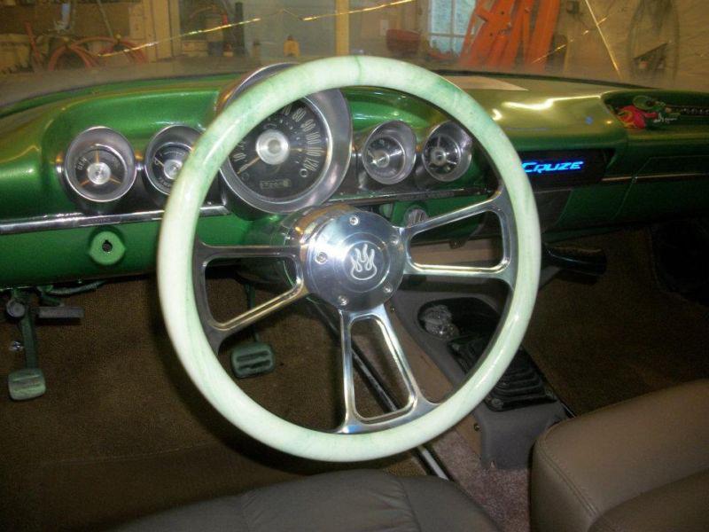 Polaris rzr / ranger steering wheel (muscle/half wrap) w/adapter ~green marble