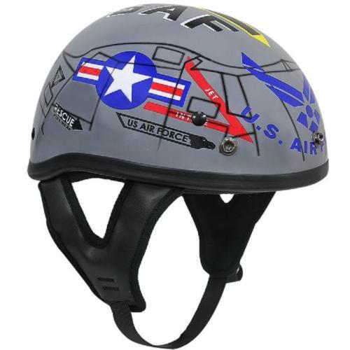 Us air force dot approved shorty half motorcycle helmet usaf veteran vet xl