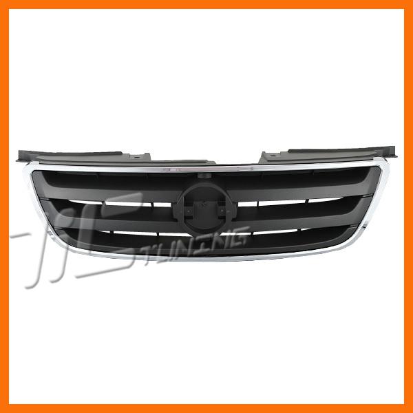 02-04 nissan altima chrome frame gray insert front plastic grille front